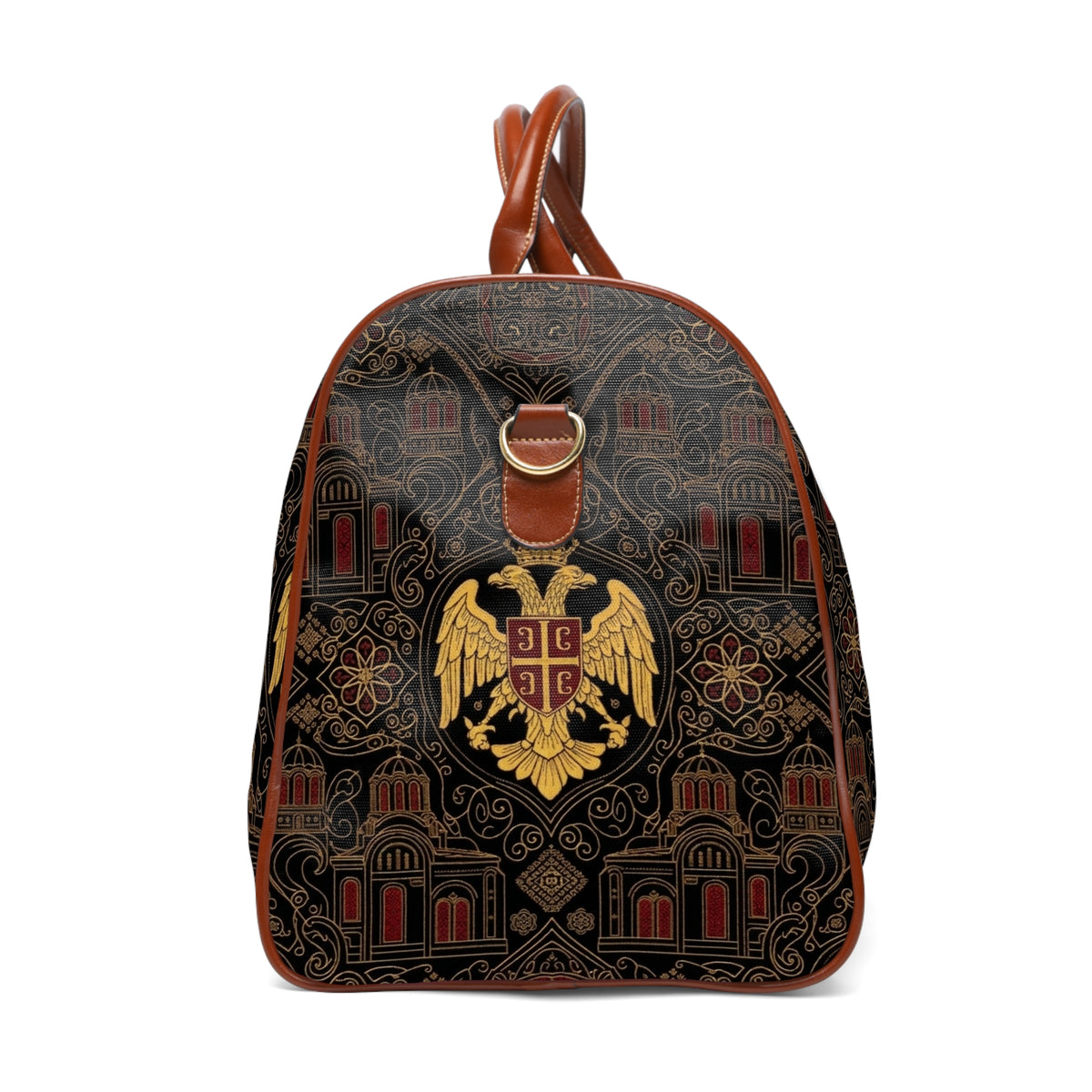 Serbian Heraldic Crest Duffel Bag | Waterproof Weekend Travel Bag