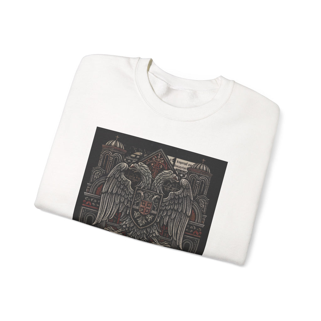 Crewneck Sweatshirt — Slavic Double-Headed Eagle Graphic (СВЕТА ЗЕМЛЯ)